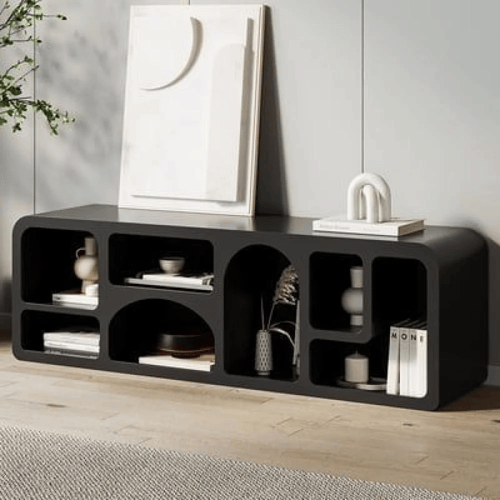 طاوله بلازما بلون ابيض تصميم يوناني لون اسود