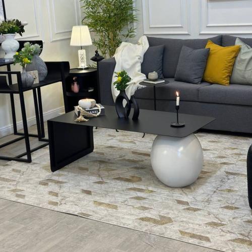 طاولة تقديم حديد اسود قادعده كوره