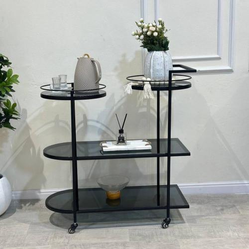 عربيه تقديم زجاج لون اسود 3دور