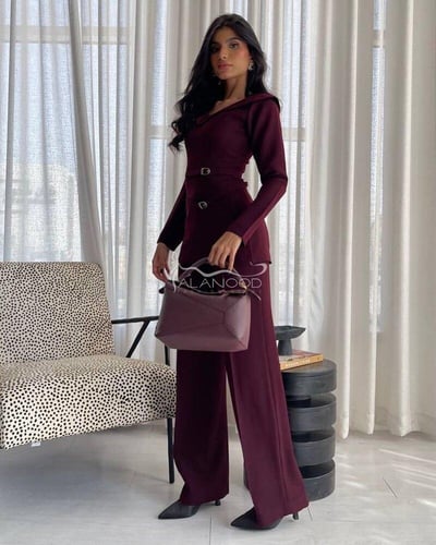 جمبسوت رمضاني بلون عودي أنيق بتصميم راقٍ