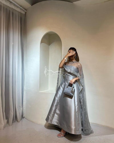 فستان غنج بثلاث ألوان: أسود، رصاصي، كحلي - فستان س...