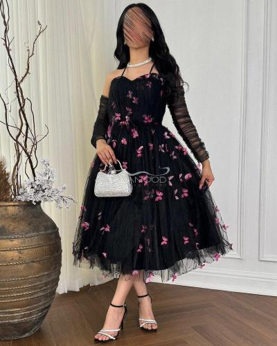 فستان الأميرة السوداء بتصميم الفراشات - السن المحي...