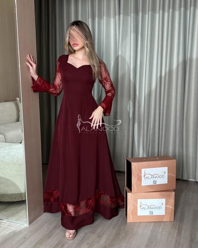 فستان عودي ساتر وراقي