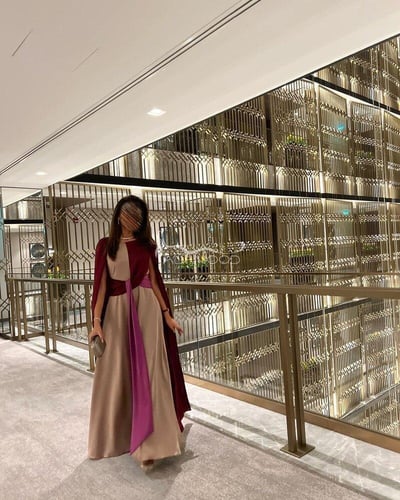 فستان جمبسوت حرير بتصميم فخم