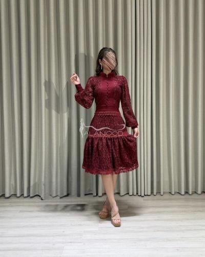 فستان العيد 2026 دانتيل عودي فخم وانيق