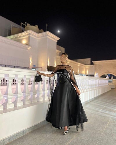 فستان غنج بثلاث ألوان: أسود، رصاصي، كحلي - فستان س...