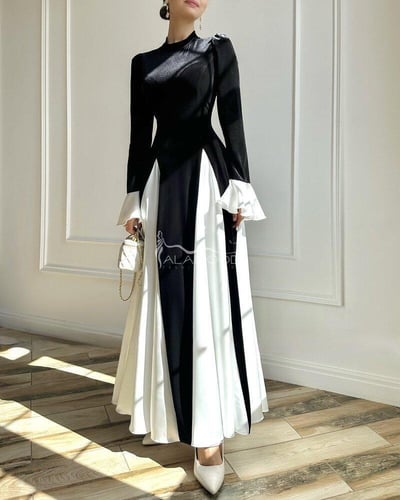 فستان زينب اسود و ابيض