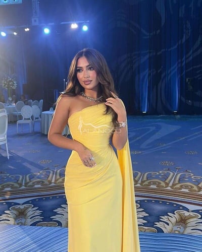 فستان ليموني جذاب ناعم وانيق