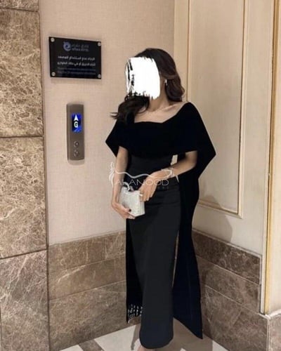فساتين مخمل اسود راقي مع كلفة متقنة