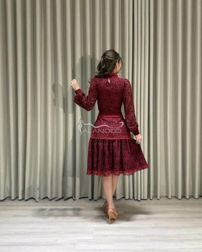 فستان العيد 2026 دانتيل عودي فخم وانيق