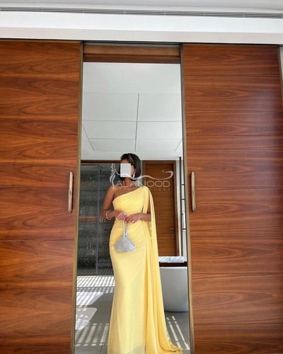 فستان ليموني جذاب ناعم وانيق