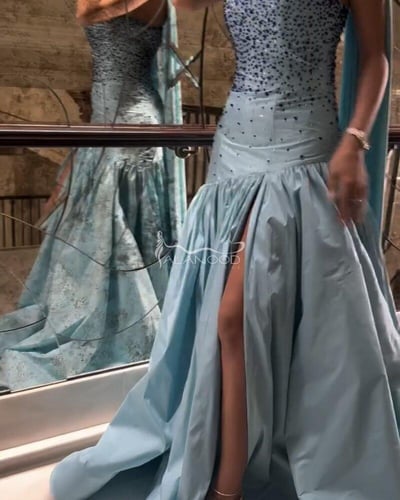 فستان سهرة تيفاني بتصميم أنيق وجذاب بتطريز خامة شا...