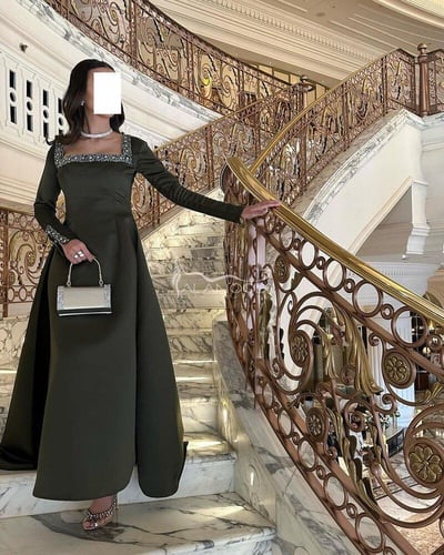 فستان سهرة كلوش زيتي ميكادو كوري