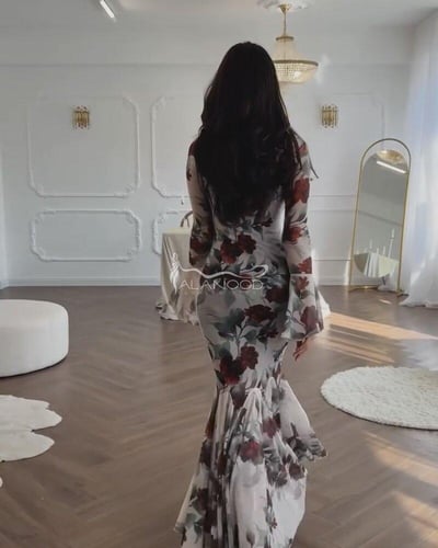 فستان ناعم برسومات زهور