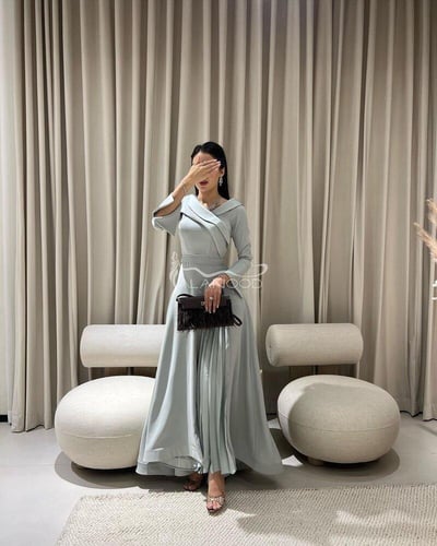 فستان سهرة ساتر وأنيق ثلاث الوان