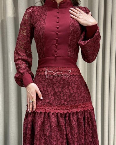 فستان العيد 2026 دانتيل عودي فخم وانيق