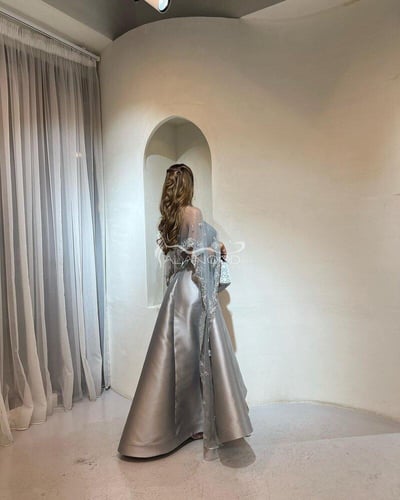 فستان غنج بثلاث ألوان: أسود، رصاصي، كحلي - فستان س...