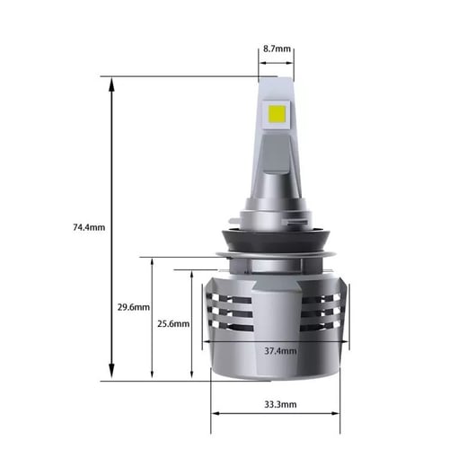 زوج لمبات LED مقاس H11 قوة الاضاءة 8000LM معدل است...