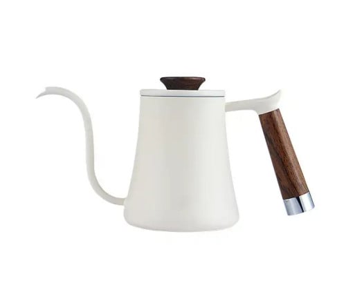 إبريق ترشيح احترافي لون ابيض بمقبض خشبي 550ml