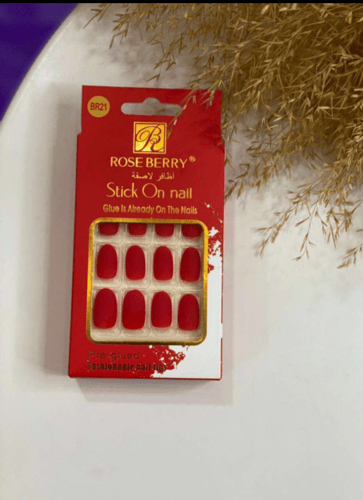 اظافر روز بيوتي مكونه من 24 ظفر متعددت اللوان ذاتي...