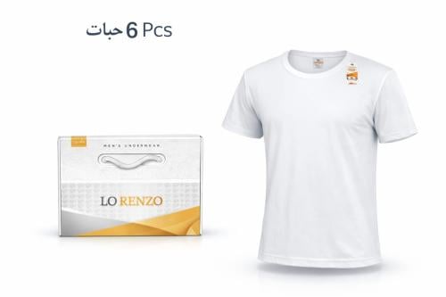 فنائل داخلية لورانزو رجالي قطن 100% عدد 6 حبات