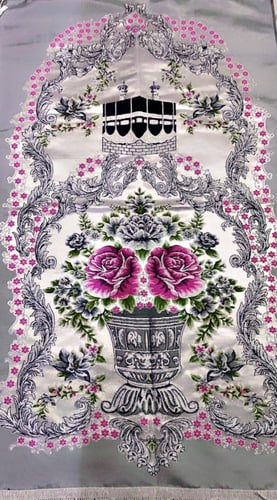 سجادة - سجادة صلاة بتصميم الكعبة المشرفة - رمادي