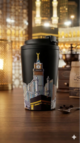 كوب القهوة الحراري بتصميم مكة المكرمة