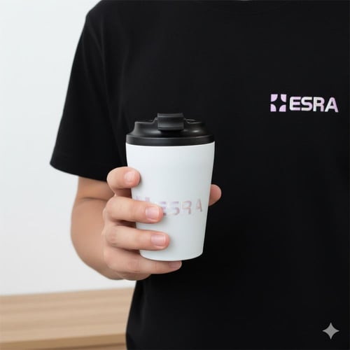 كوب القهوة شركة ( ESRA ) اللون الأبيض