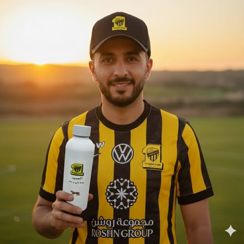 قارورة من الفولاذ المقاوم للصدأ بشعار ( نادي الإتح...