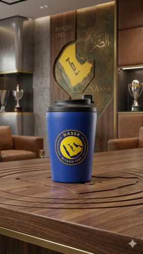 كوب قهوة - كوب نادي النصر اللون ( الأزرق ) الشكل ا...