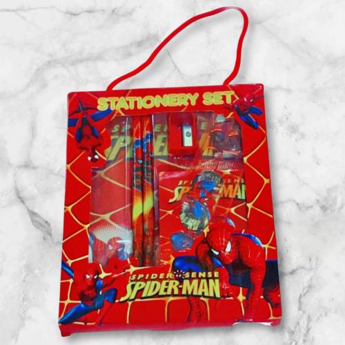 قرطاسية - طقم قرطاسية بشخصية سبايدر مان 6 قطع Stat...