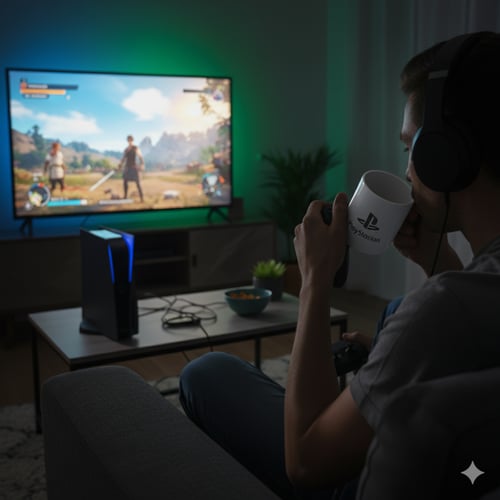 كاسة - كاسة شعار بلايستيشن اللون الابيض