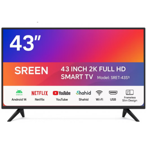 شاشة سيرين 43 بوصة سمارت FHD – مشاهدة واضحة وسلسة...