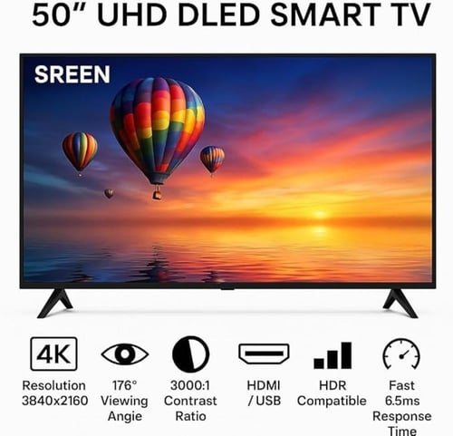 شاشة سرين 50 بوصة سمارت 4K WebOS — HDR & AirPlay م...