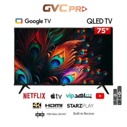 شاشة جي في سي برو QLED 75 بوصة 4K Google TV GVC-75...