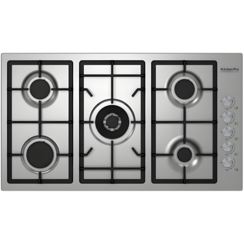 سطح غاز 5 عيون Kitchen Pro – ستيل 304 مع مفاتيح جا...