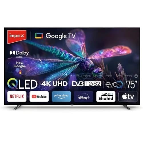 شاشة امبيكس QLED سمارت 75 بوصة 4K Whale OS إطار نح...