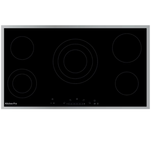 سطح كهرباء 5 عيون Kitchen Pro – زجاج أسود مع فريم...