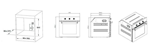 فرن بلت إن كومتيل 60 سم ستيل – 8+1 وظائف | موديل 3...