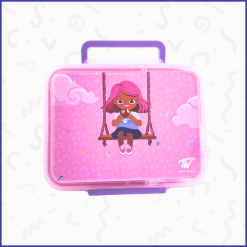 صندوق طعام مزدوج الطبقات - الفتاة الوردية