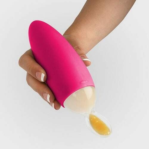 بون - ملعقة توزيع طعام الرضيع سكويرت - وردي