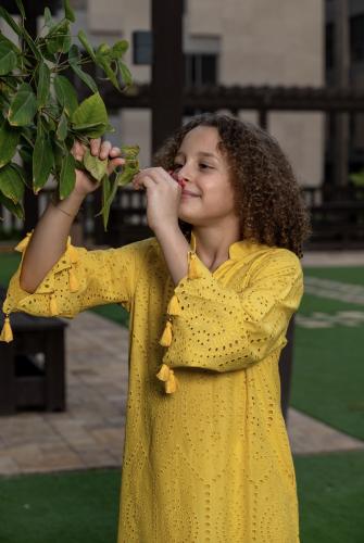Girls' jalabiya - yellow