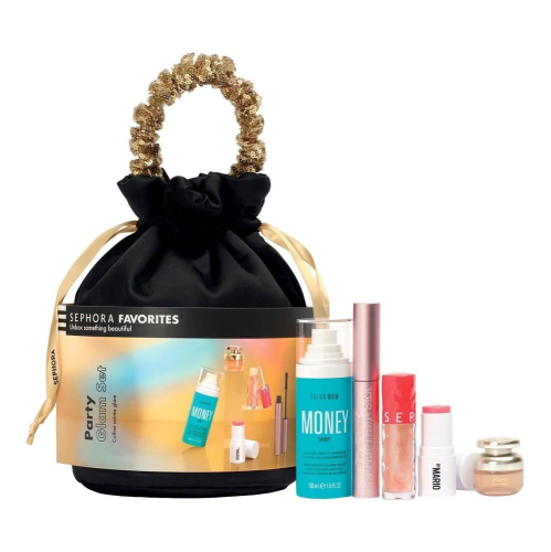 Party glam set with makeup, hair styling, and perf...