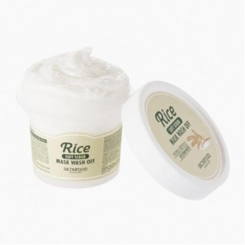 Rice mask scrub and exfoliant for the skin from Skin Food 100 grams