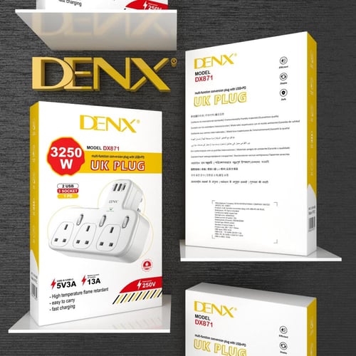 فيش جداري مشترك كهرباء بـ3 منافذ ثلاثية ومنفذين US...