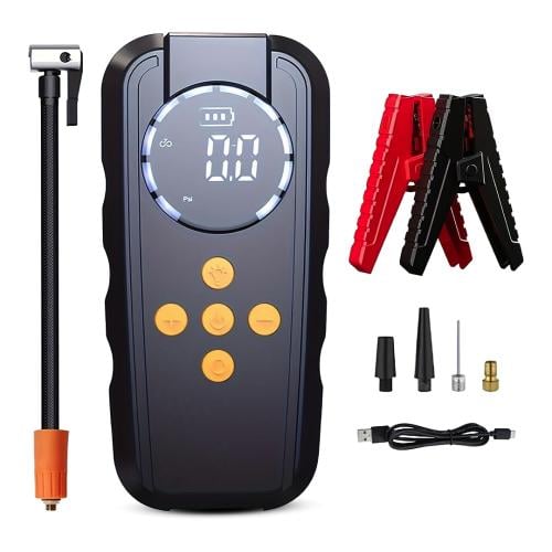 بطارية متنقلة + منفاخ هواء + اشتراك للسيارة بقوة 6...