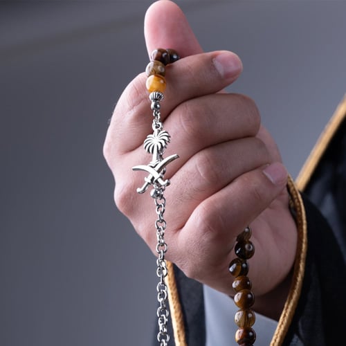 اسورة + سبحة عين النمر شكل سيفين ونخلة