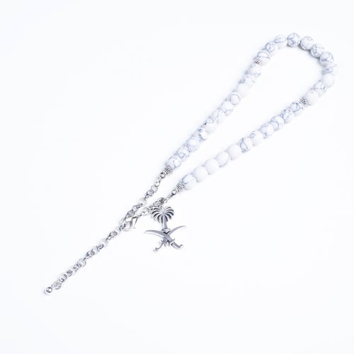 أسورة + سبحة فيروز أبيض شكل سيفين ونخلة