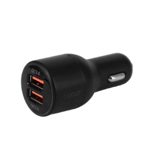 شاحن سيارة بمنفذين USB يدعم الشحن السريع بقوة 36W