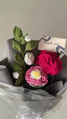 باقة ورود كروشيه